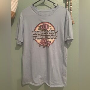 Whiskey Business Graphic Tee - Light Blue